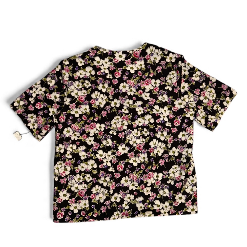 Judy Bond Floral Button-Front Blouse w/ Shoulder Pads Size 18, Made in USA NEW - Picture 3 of 7